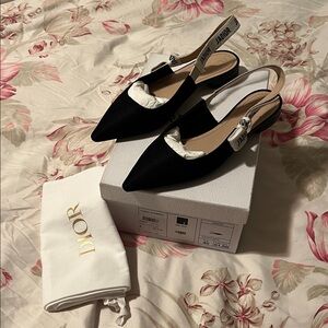 Dior Black Slingback Heels